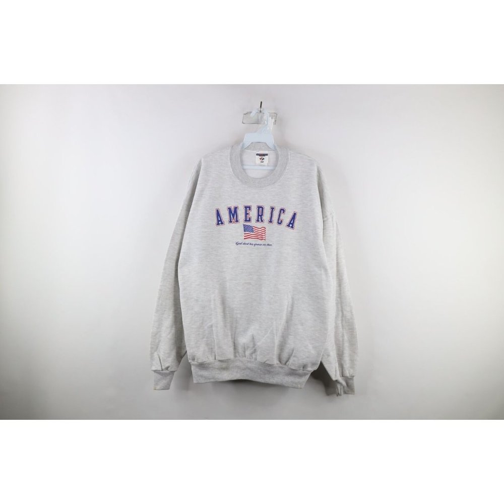 Vintage 90s Streetwear Mens Xl America God Shed His Grace On Thee Sweatshirt